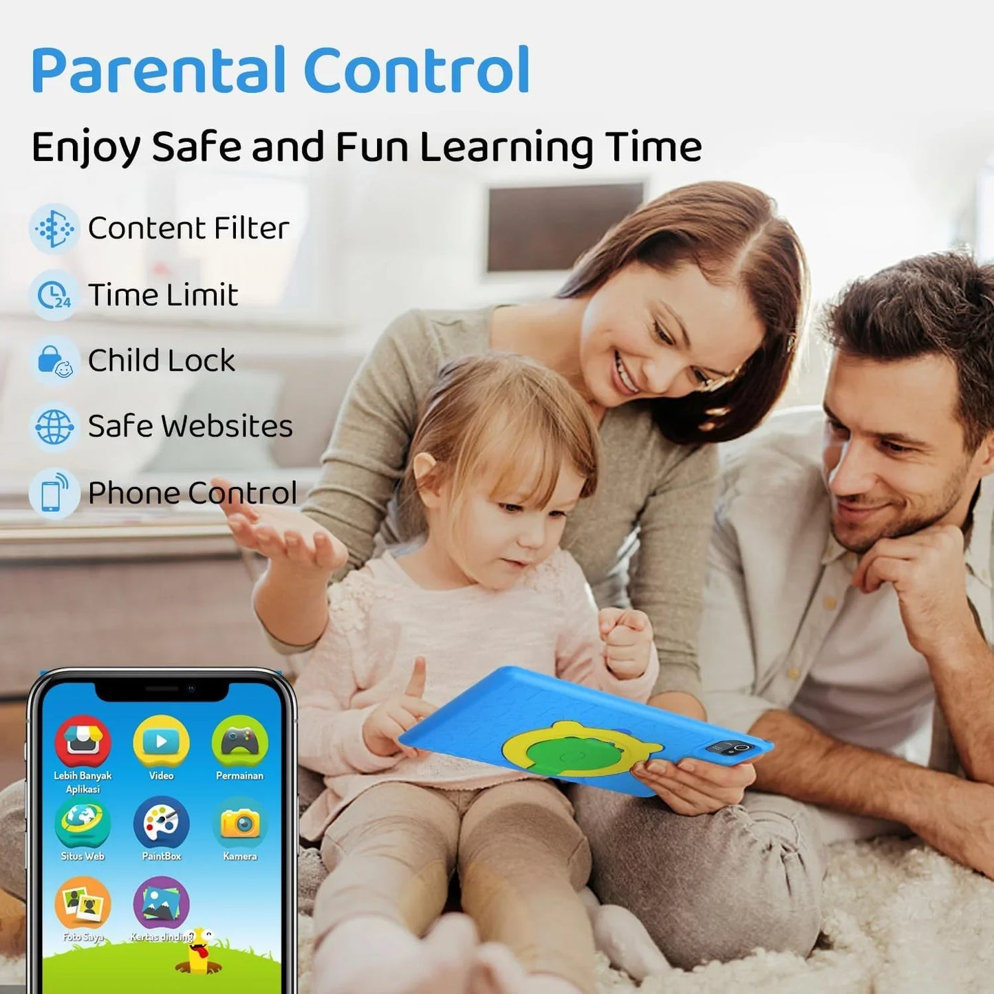 Bestski Kids Educational Tablet 6GB RAM 64GB ROM 128GB SD