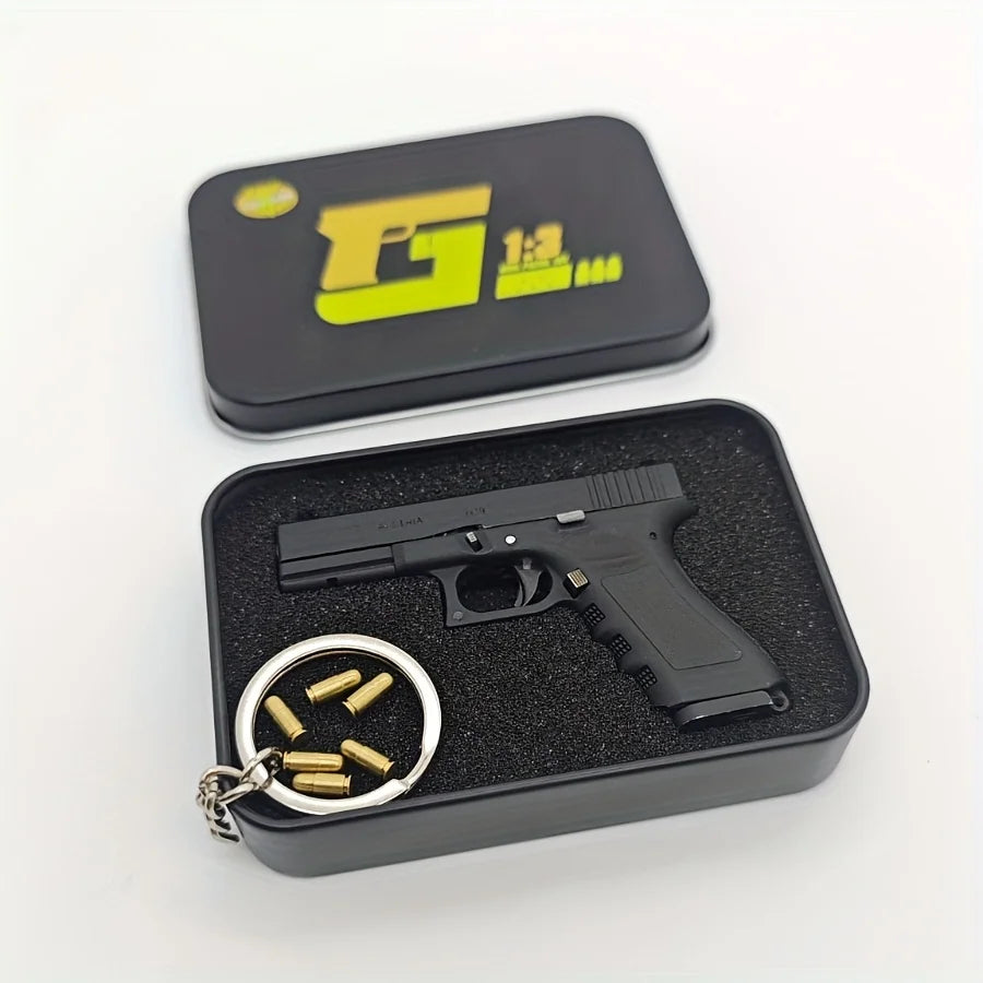 Muito Bom Glock 17 Fidget Keychain Handmade Metal Pistol