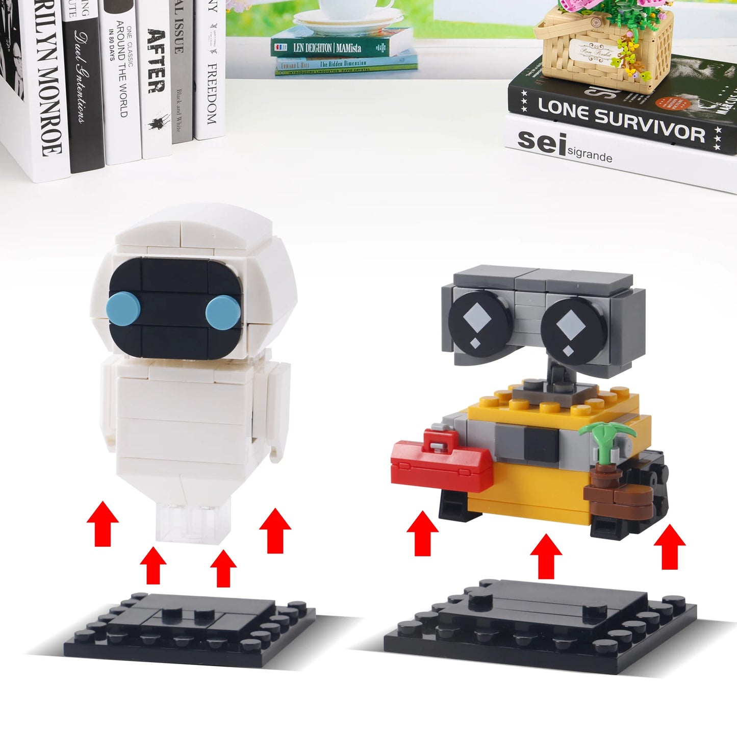 Bibilock WallE And Eve Minifigures Building Blocks Set
