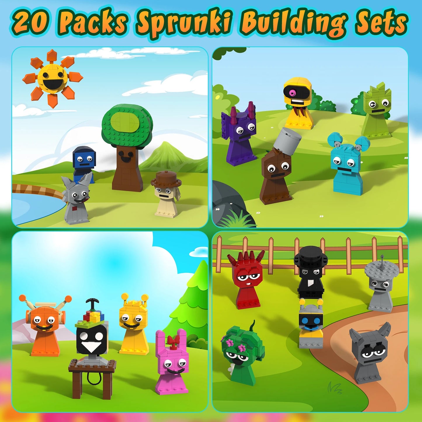 TENHORSESC Sprunki 932 Building Set Compatible With Lego