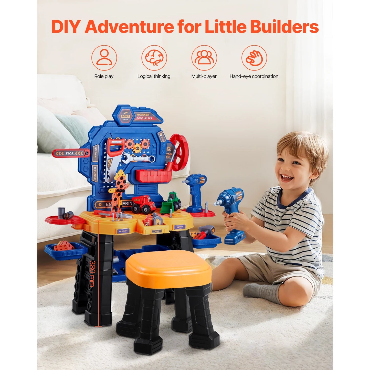 VEVOR Kids Tool Bench Transformable Play Set For Learning