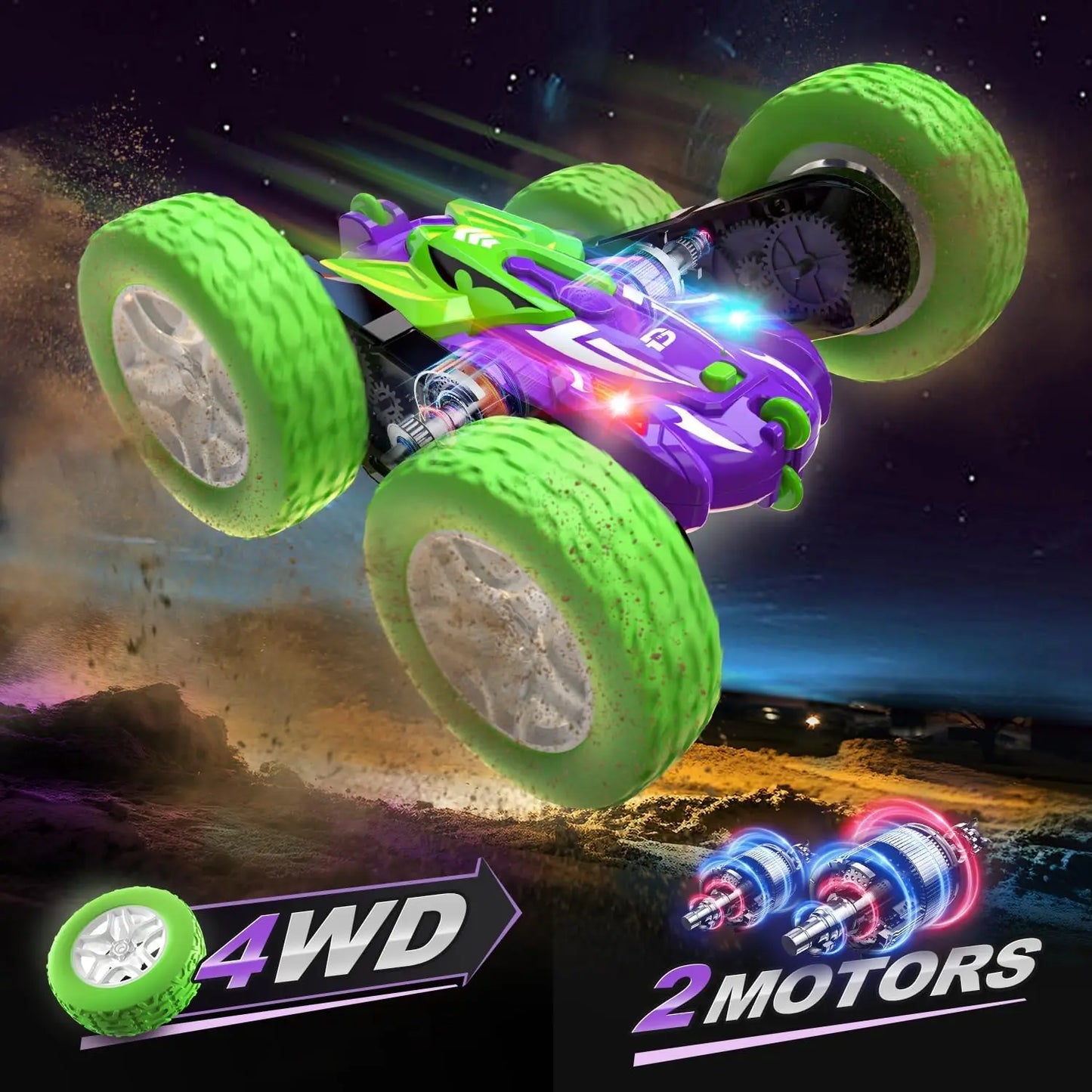 DEERC DE87 FourWheelDrive OffRoad RC Car StuntCrawler Toy