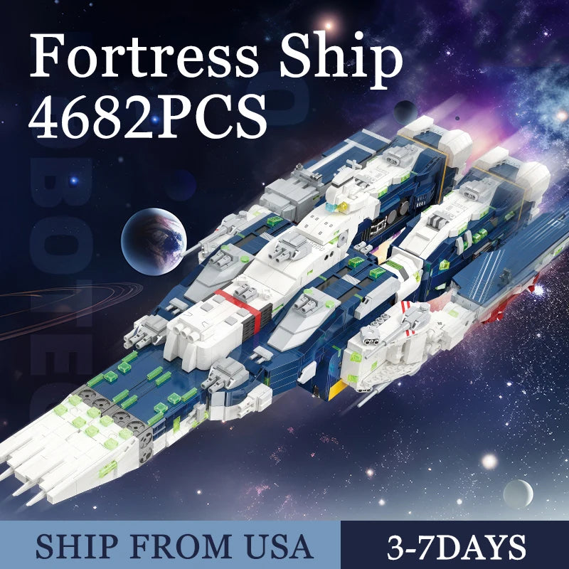 Fortress Ship Building Blocks Robotech Warship Model