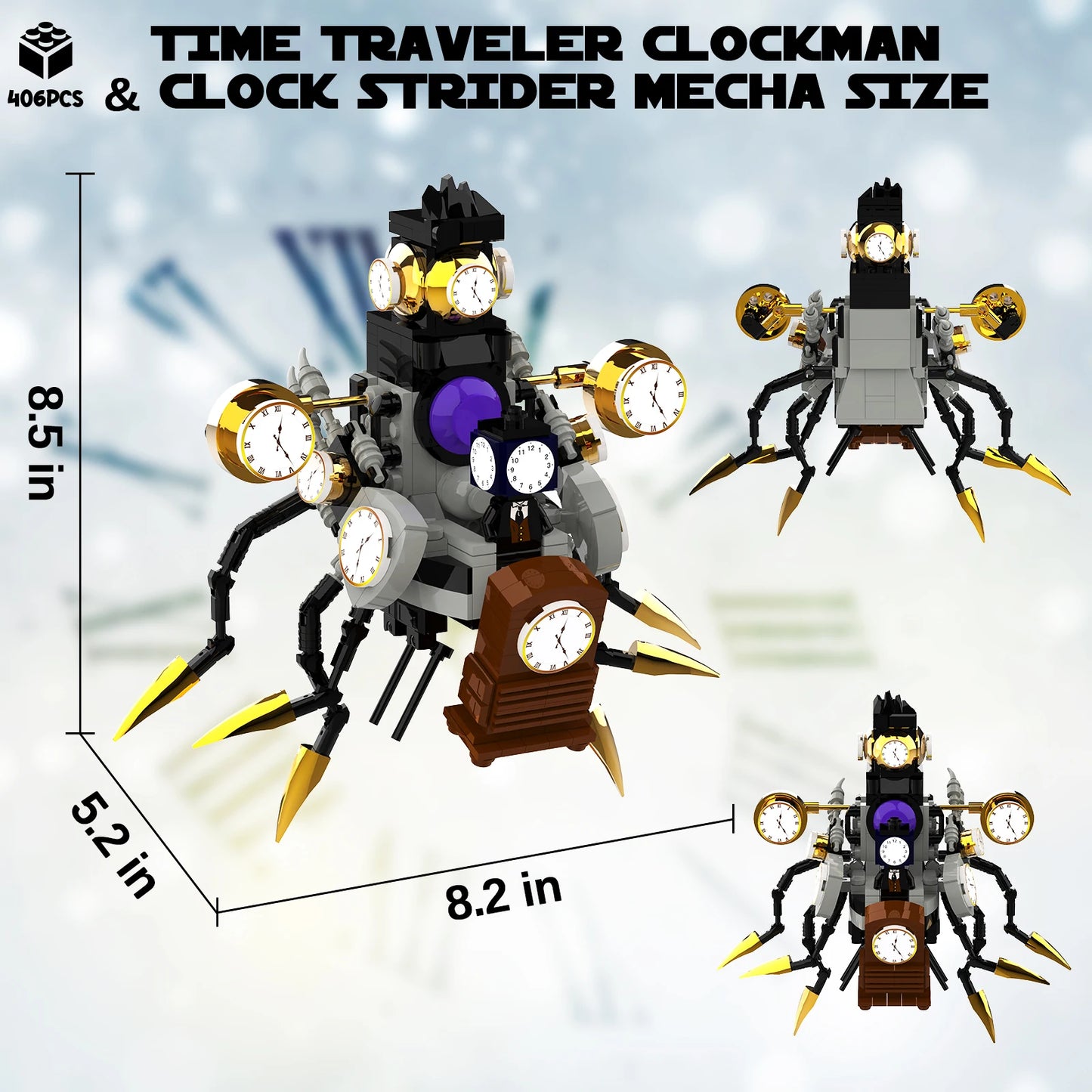 Tenhorses Time Traveler Clockman Building Set Skibidi