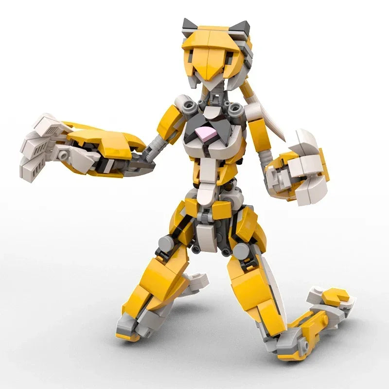 BuildMoc Tiger Girl Robot Moc Building Blocks Set For Kids