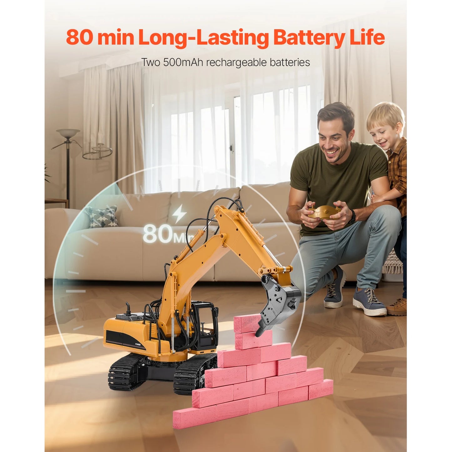 SucceBuy 2.4G RC Excavator Dump Truck 3 In 1 ToyLight