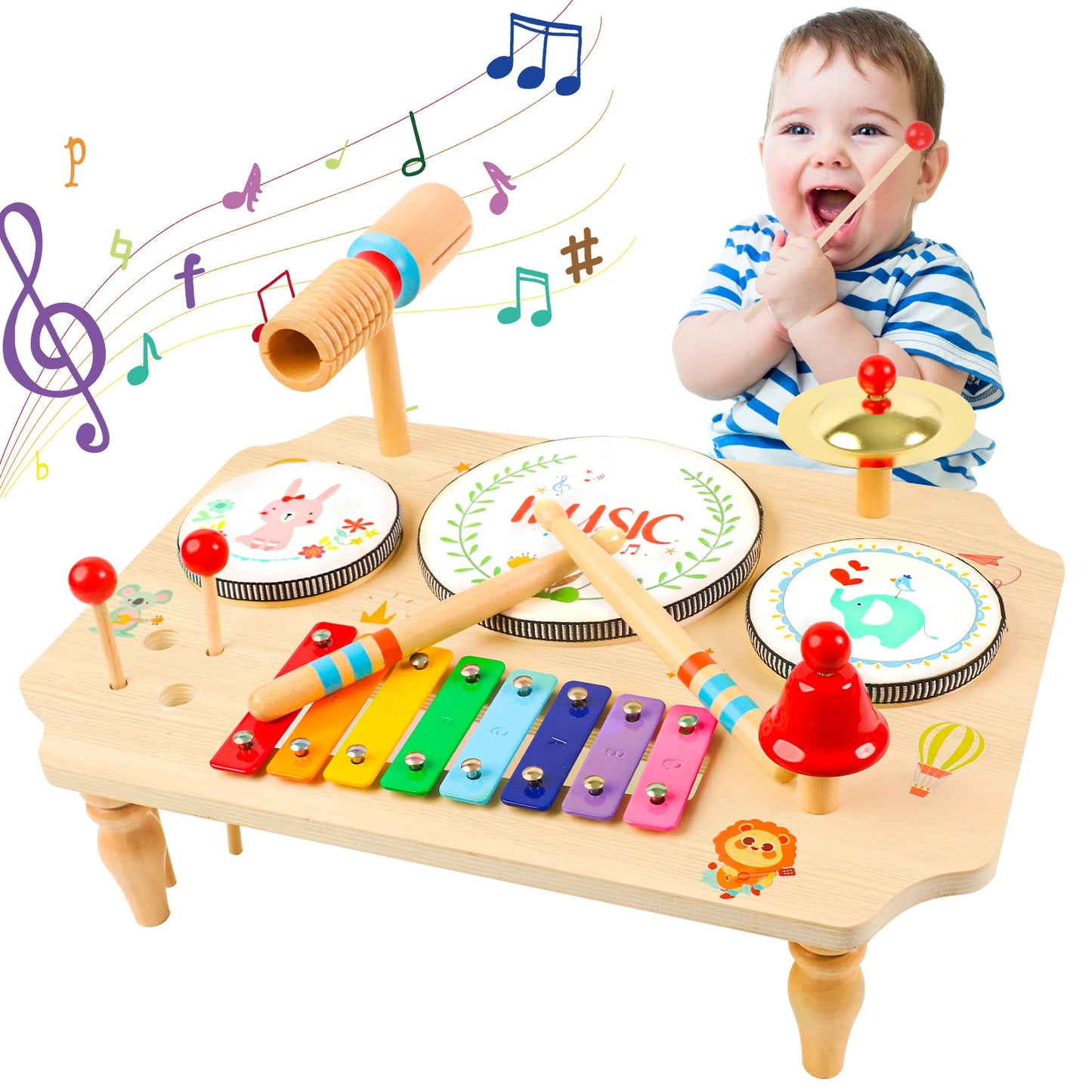 XIAPIA Kids Drum Kit Multi Instrument Musical Toy For Kids