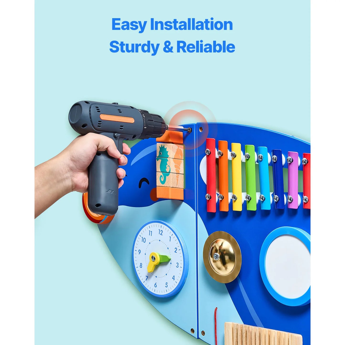 SucceBuy Orca Kids Wall Busy Board 12 Activities Panels