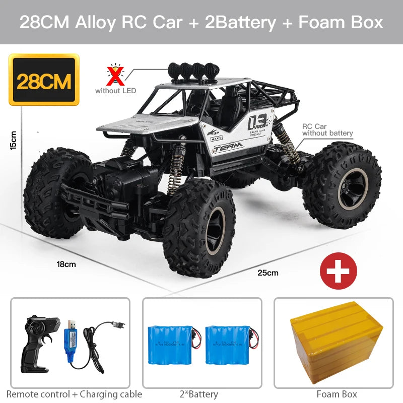 ZWN 4WD RC Car With LED Lights 2.4G Remote Durability