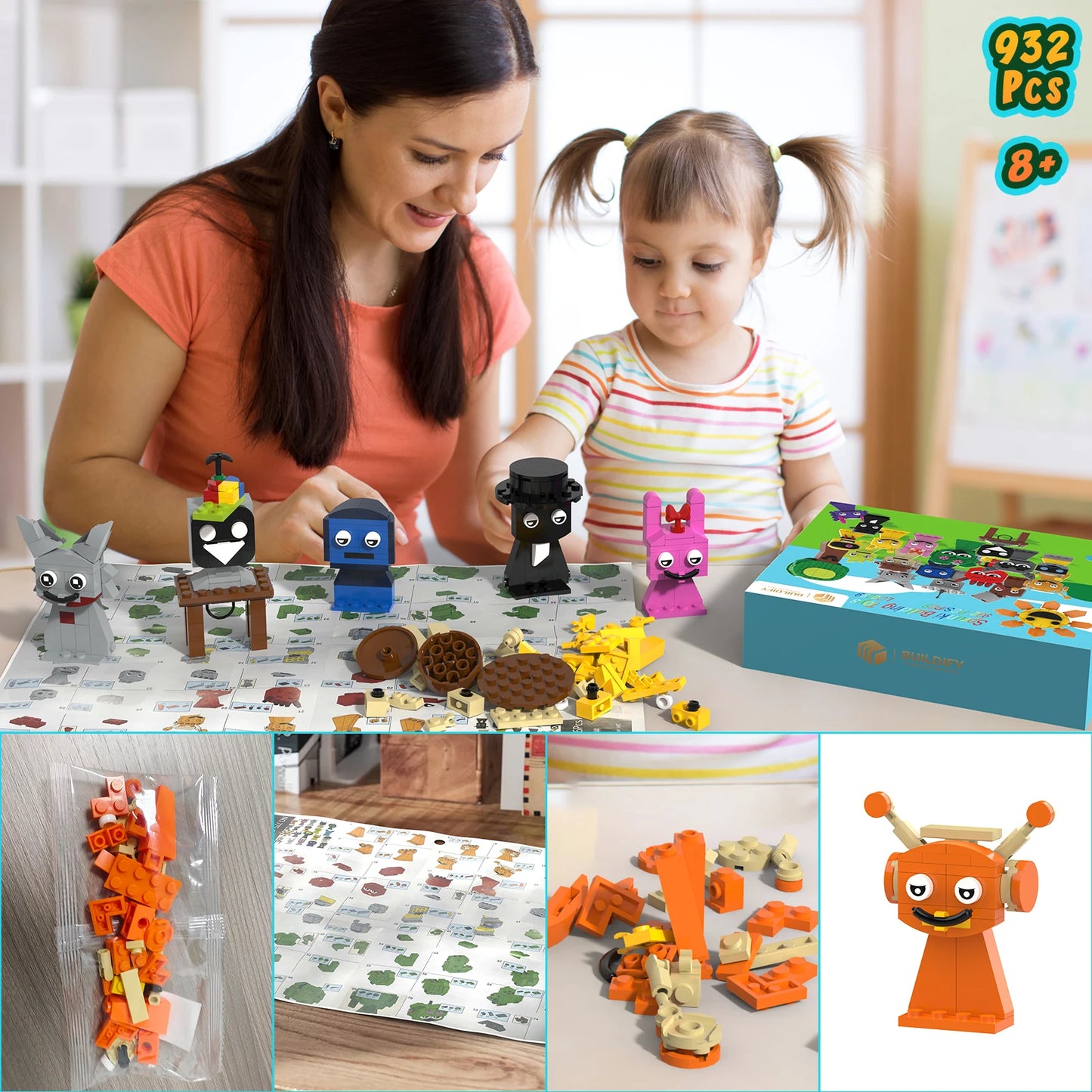 TENHORSESC Sprunki 932 Building Set Compatible With Lego