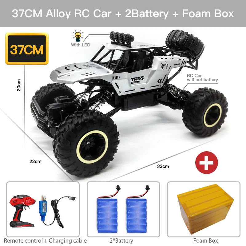 ZWN 4WD RC Car With LED Lights 2.4G Remote Durability