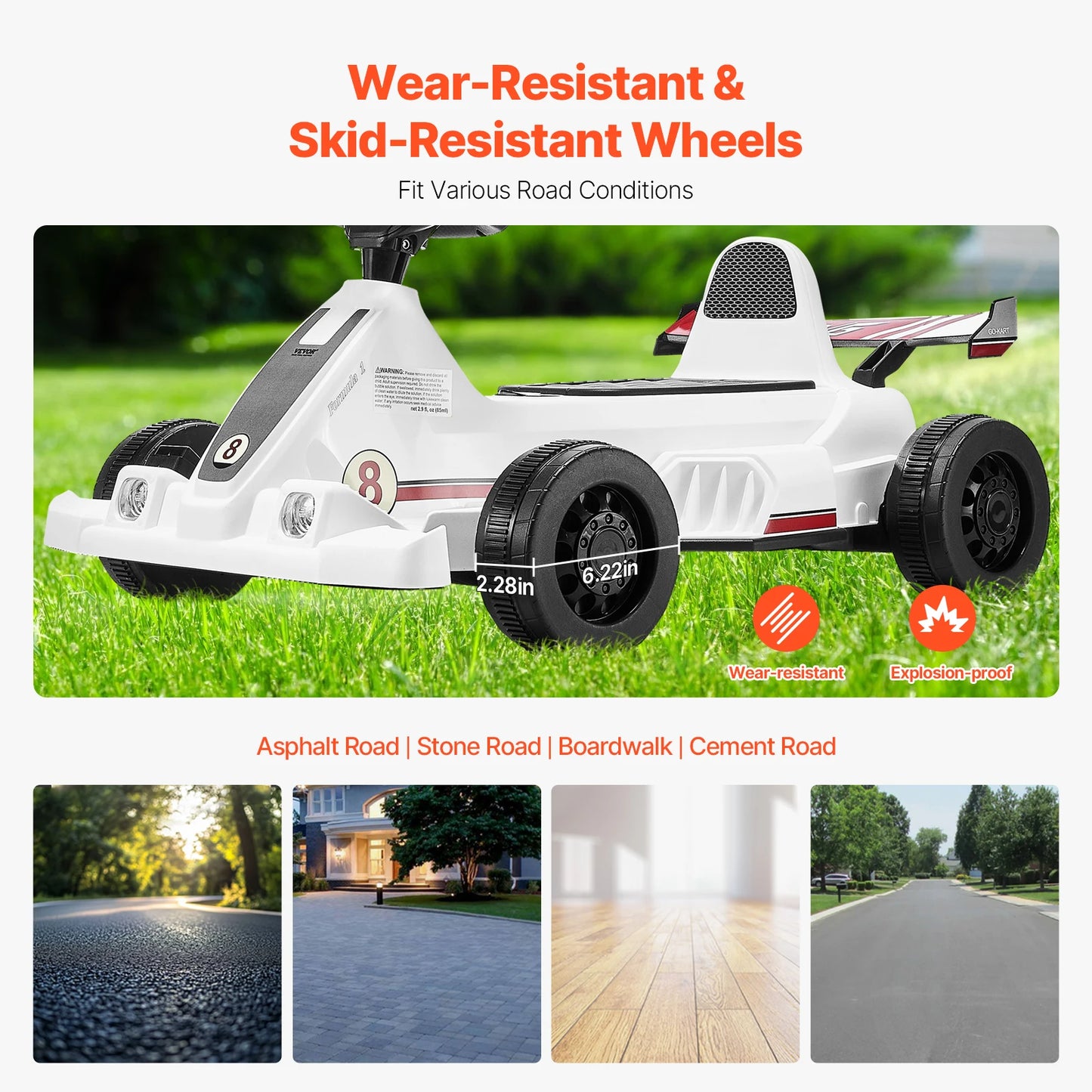 SucceBuy 6V Electric Pedal Go Kart With LED Headlight Horn