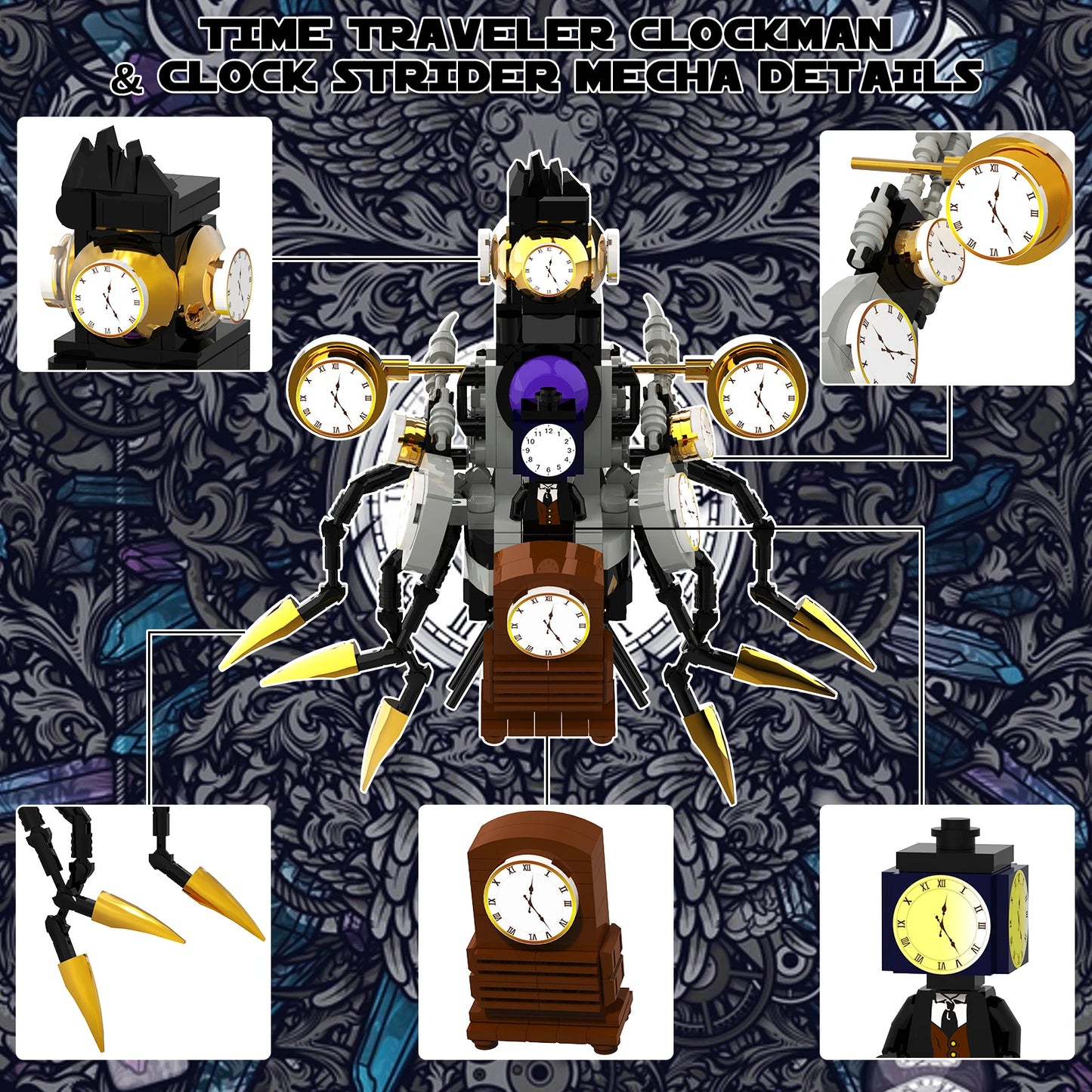 Tenhorses Time Traveler Clockman Building Set Skibidi
