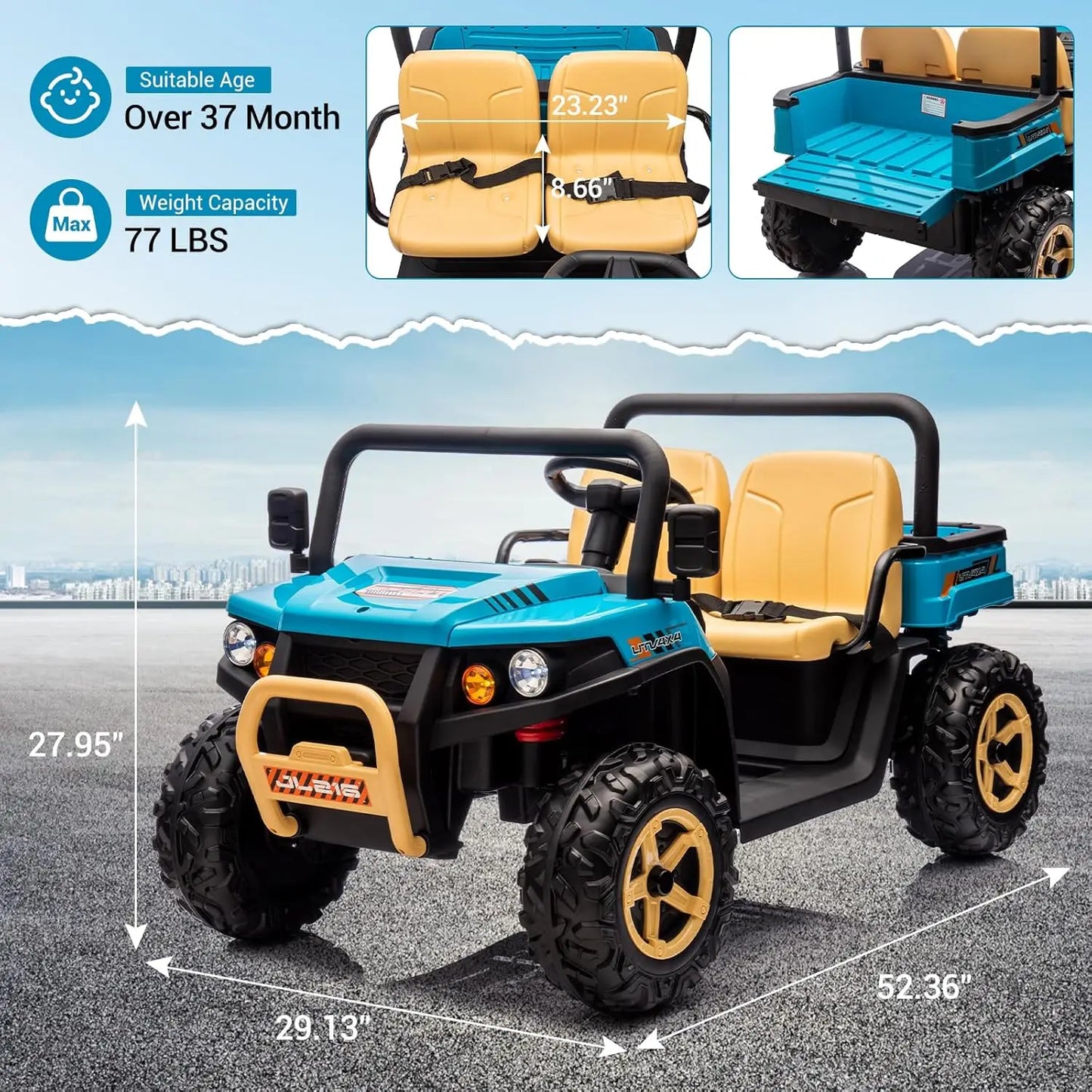HiMIS 24V Ride On Dump Truck For Kids With Remote Control