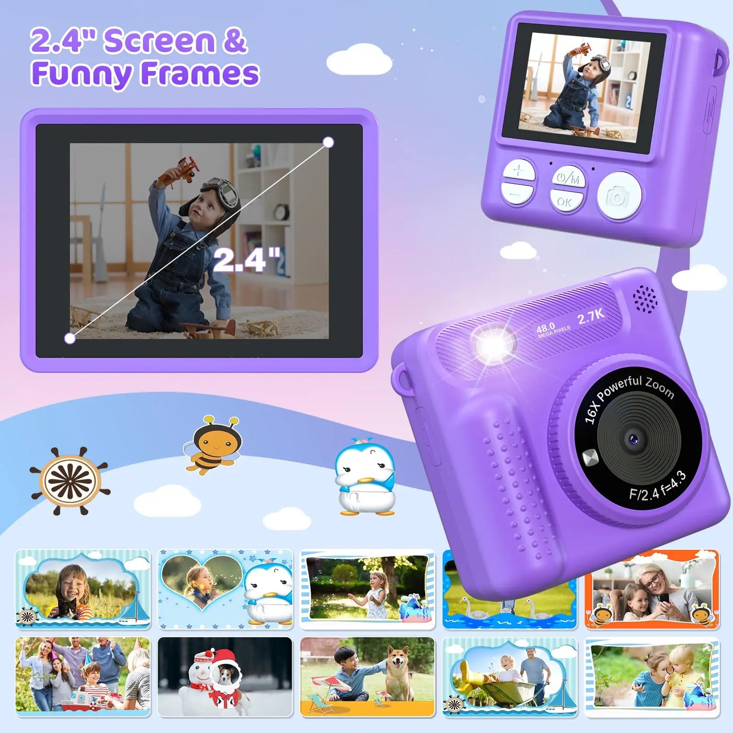 VATOS Rechargeable Instant Print Digital Camera for Kids