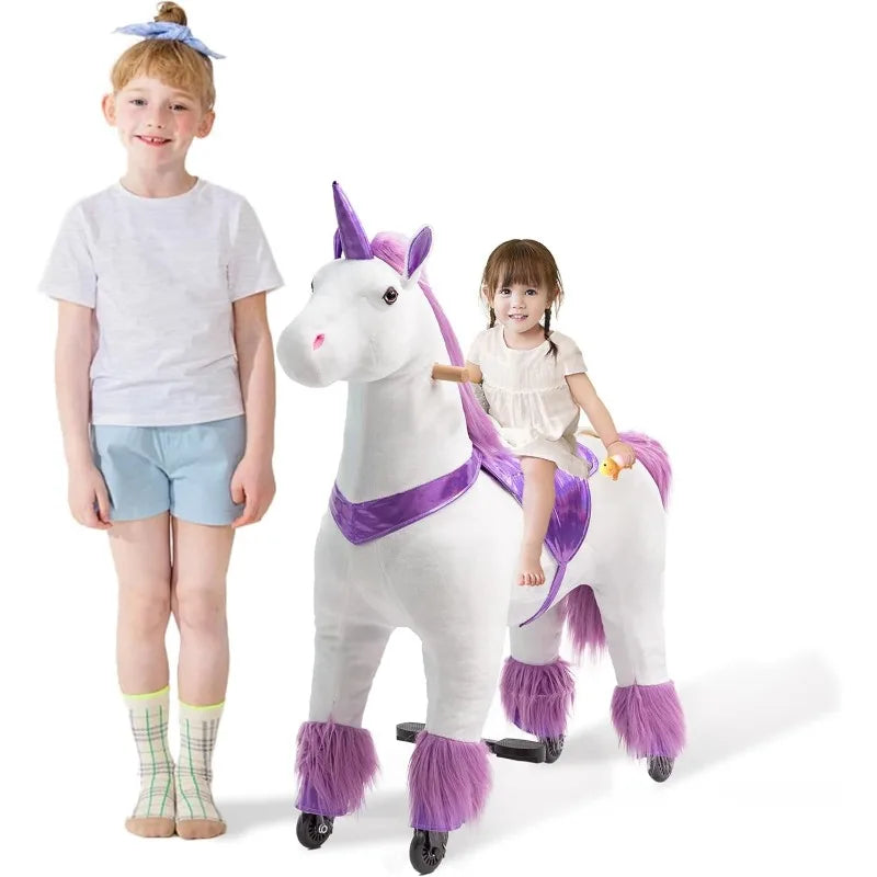 Electronic Ride On Unicorn Toy For Kids No Battery Required