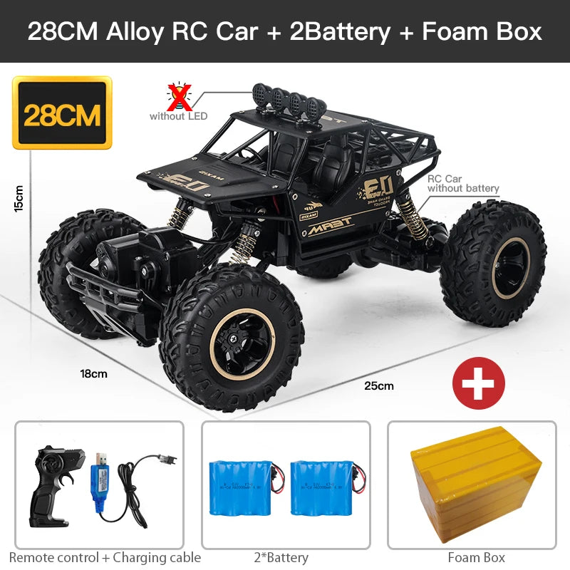 ZWN 4WD RC Car With LED Lights 2.4G Remote Durability