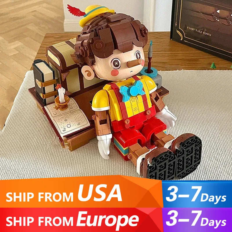 Barweer Creative Expert Long Nose Doll Puppet Blocks Set