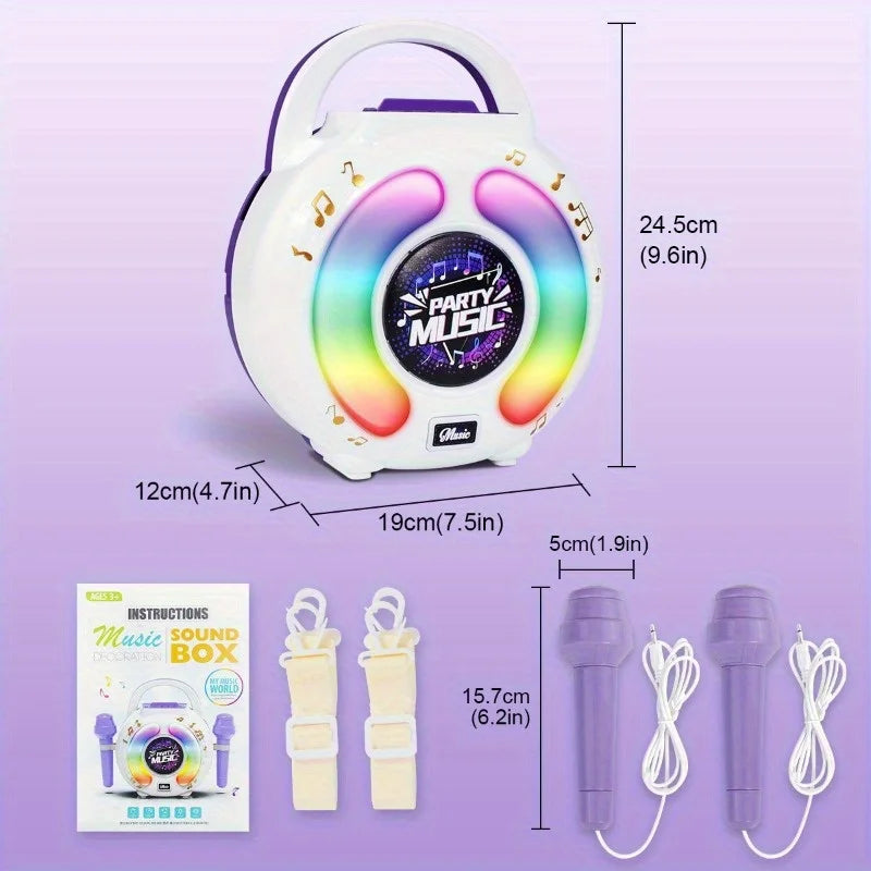 GGbell Karaoke Machine With 2 Microphones Portable Light