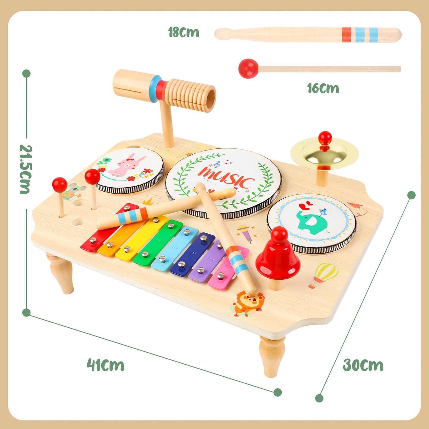 XIAPIA Kids Drum Kit Multi Instrument Musical Toy For Kids