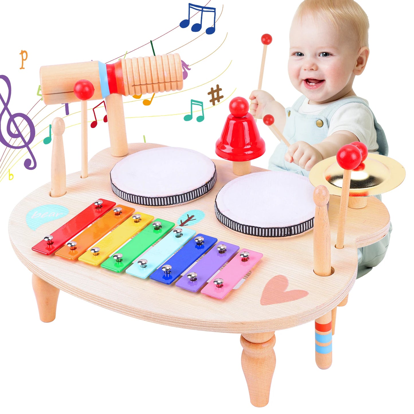 XIAPIA Kids Drum Kit Multi Instrument Musical Toy For Kids