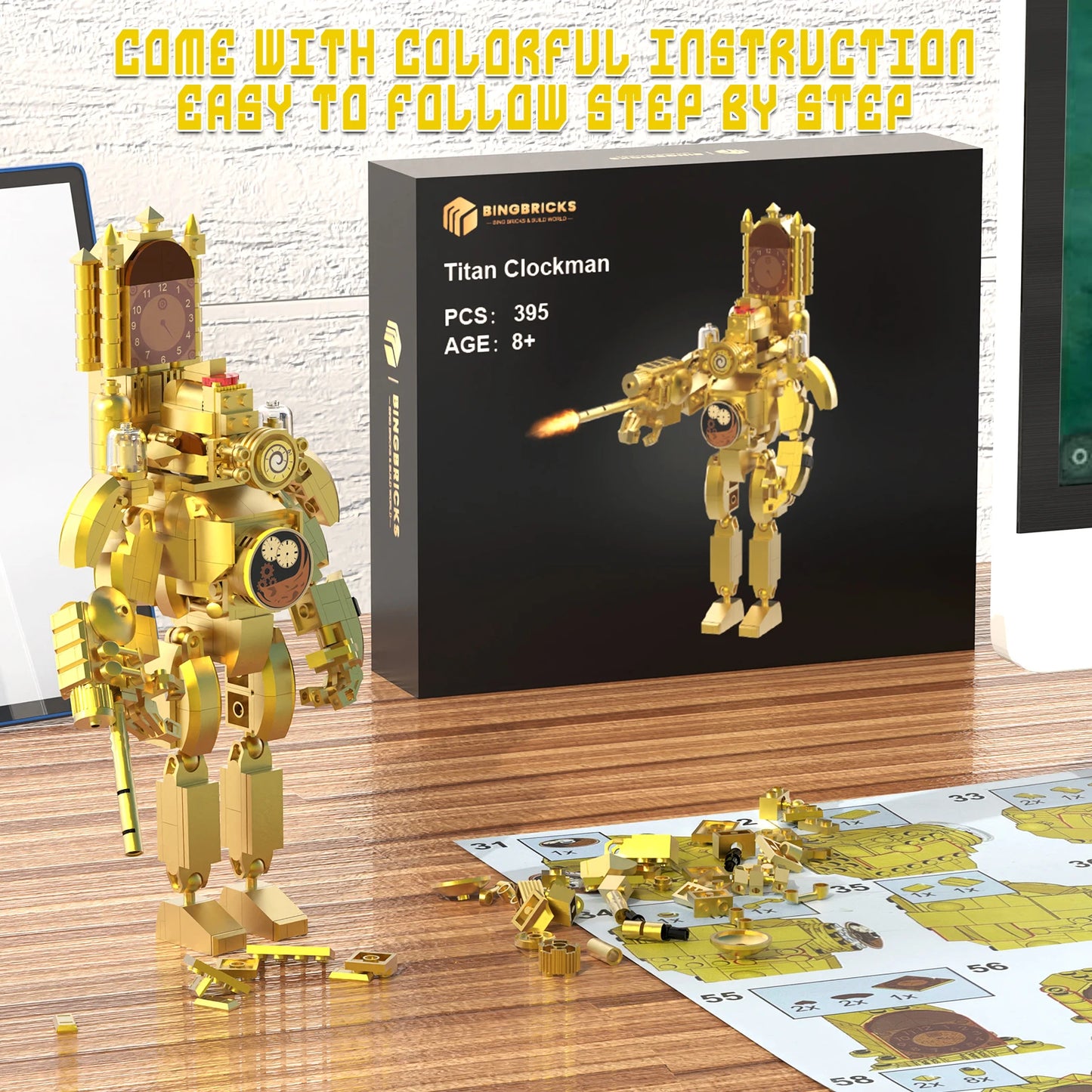 TENHORSESC Skibidi Toilet Clockman Titan Building Sets 395