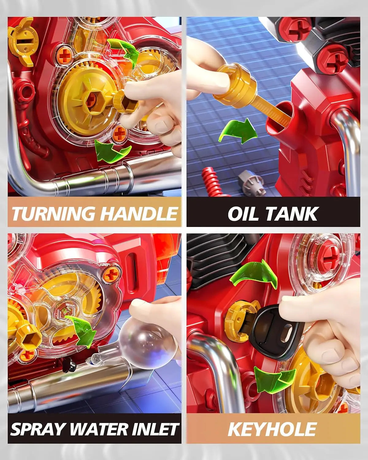 STEM Engine Building Kit for Kids with Light and Music