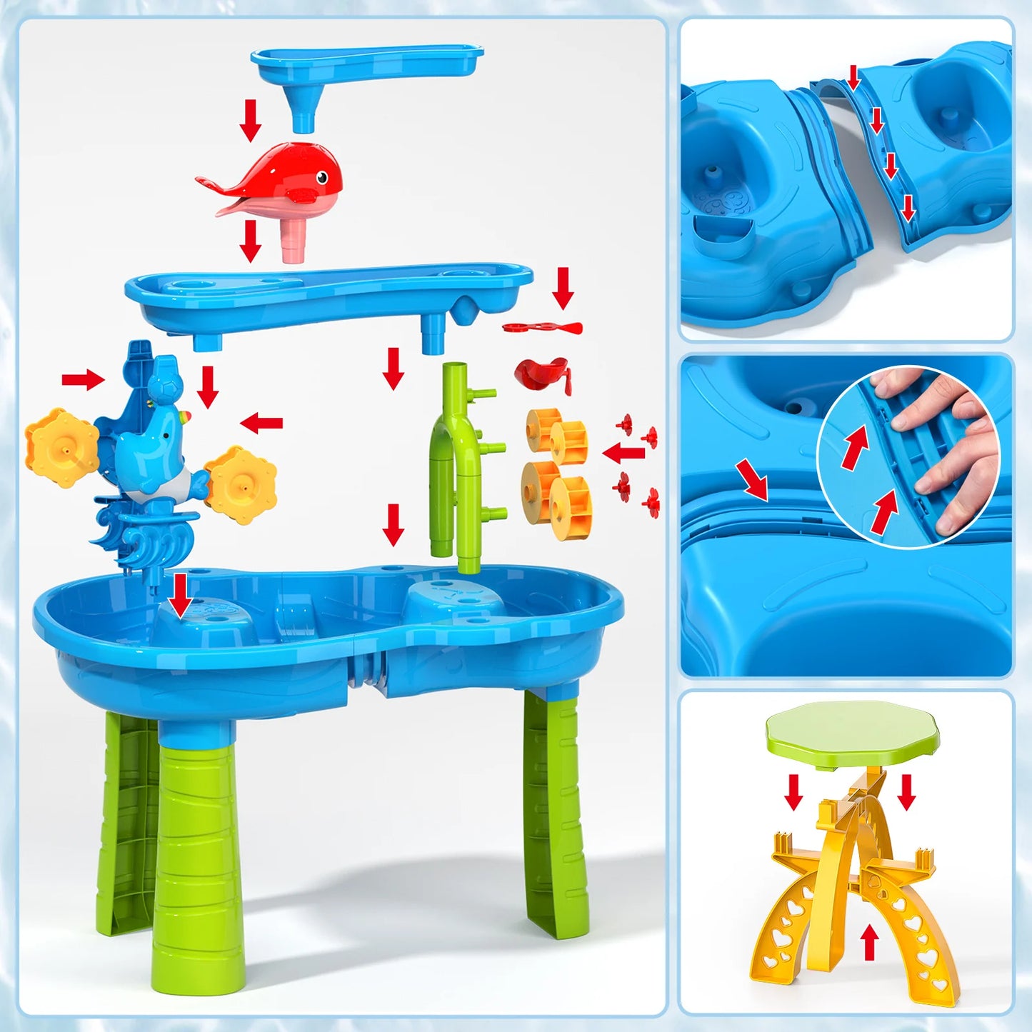 TEMICN Outdoor Sand And Water Toy With Funnel And Shovel