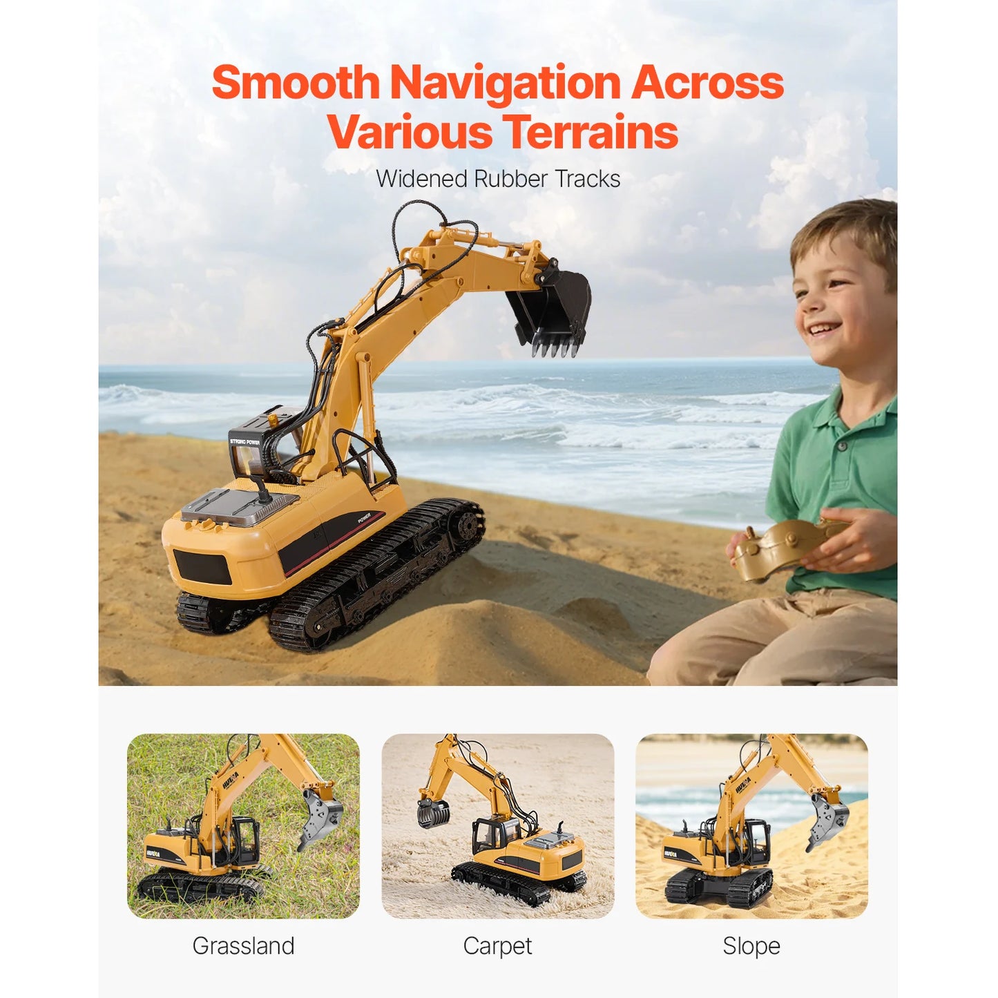 SucceBuy 2.4G RC Excavator Dump Truck 3 In 1 ToyLight