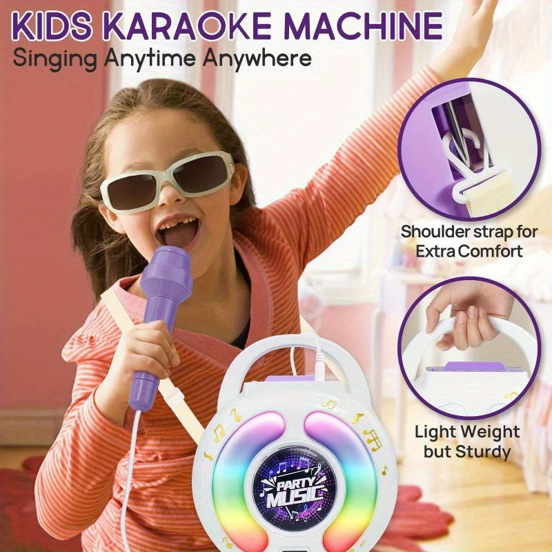 GGbell Karaoke Machine With 2 Microphones Portable Light