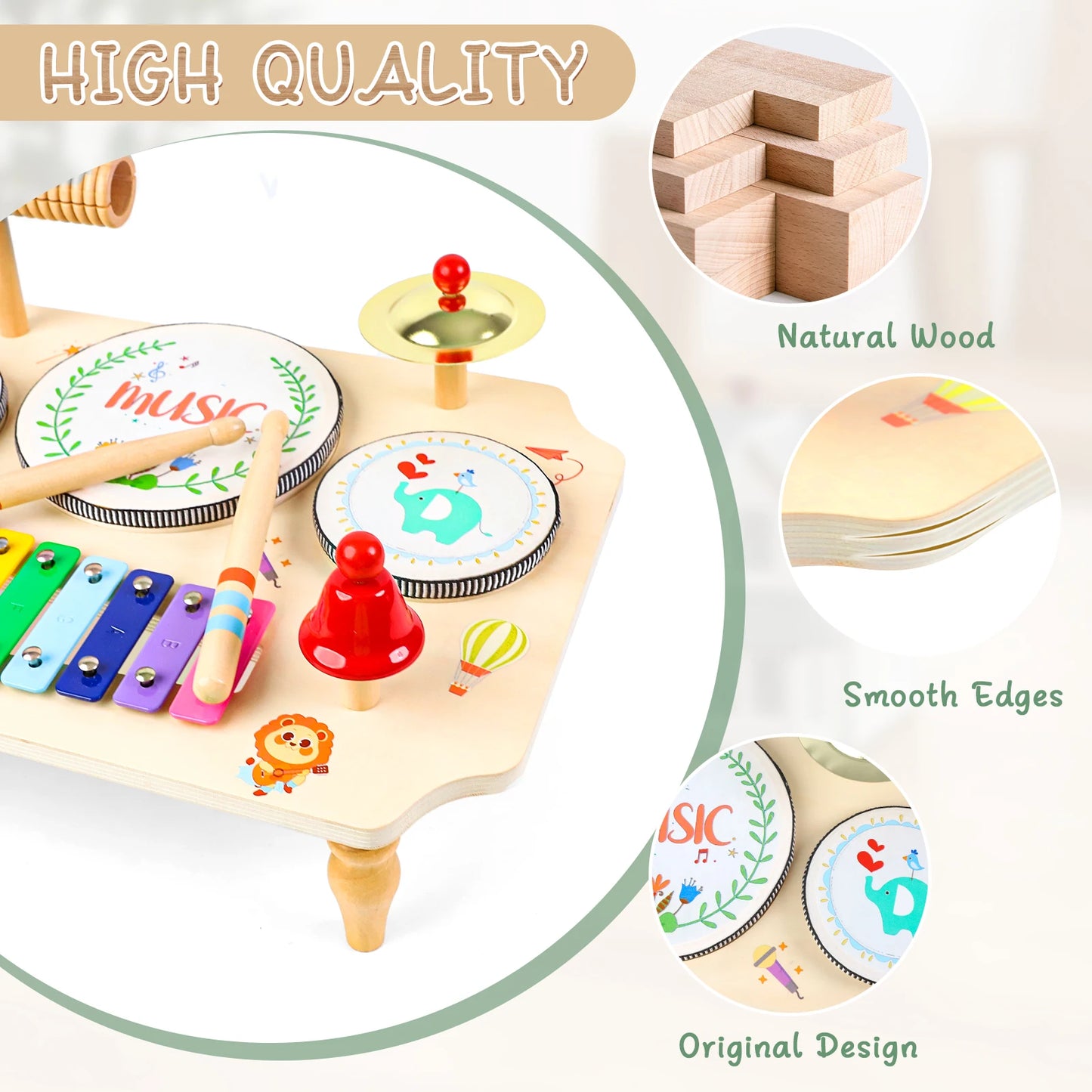 XIAPIA Kids Drum Kit Multi Instrument Musical Toy For Kids