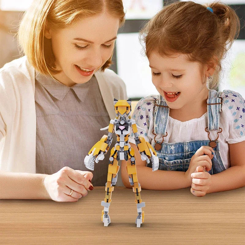 BuildMoc Tiger Girl Robot Moc Building Blocks Set For Kids