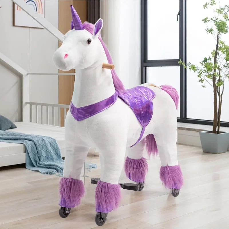 Electronic Ride On Unicorn Toy For Kids No Battery Required