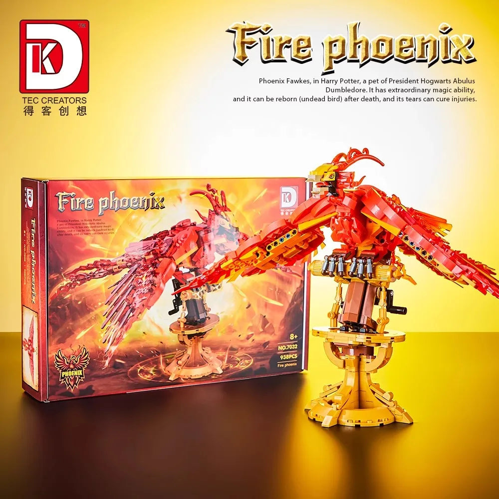 Barweer 938Pcs Magic Phoenix Fire Bird Building Blocks Set