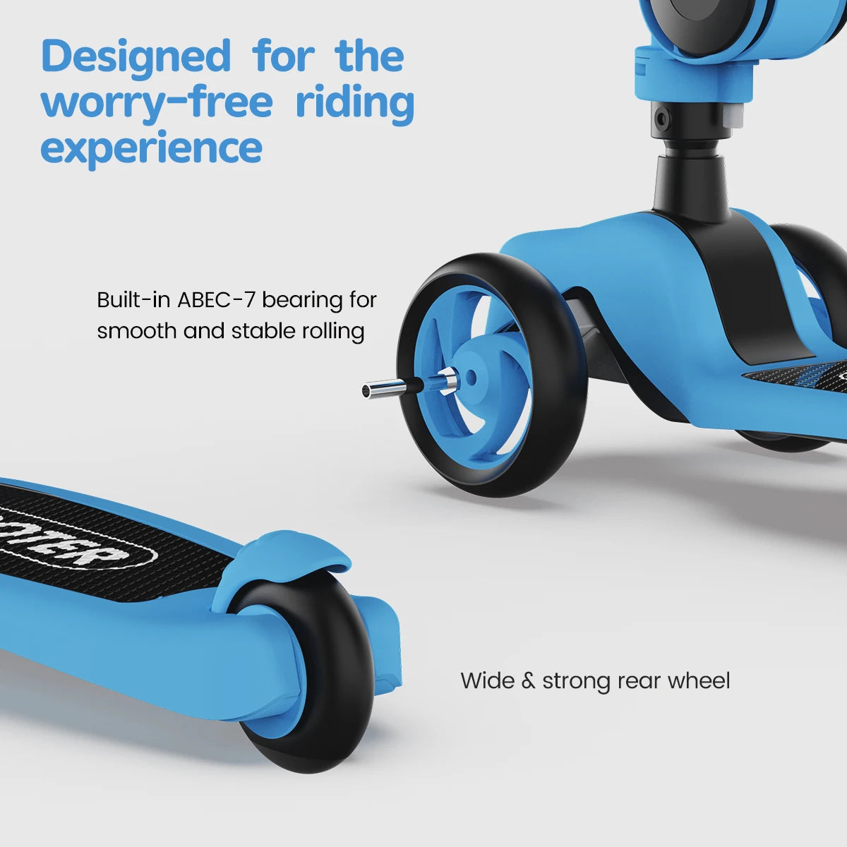 Three-Wheeled LED Kick Scooter For Kids With Lean-To-Steer