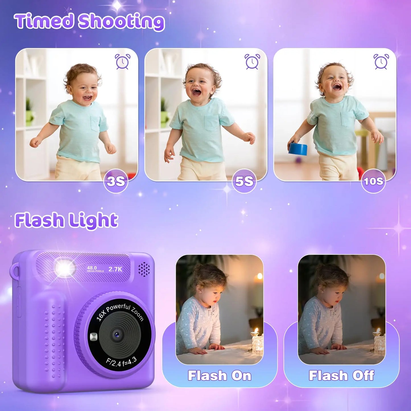 VATOS Rechargeable Instant Print Digital Camera for Kids