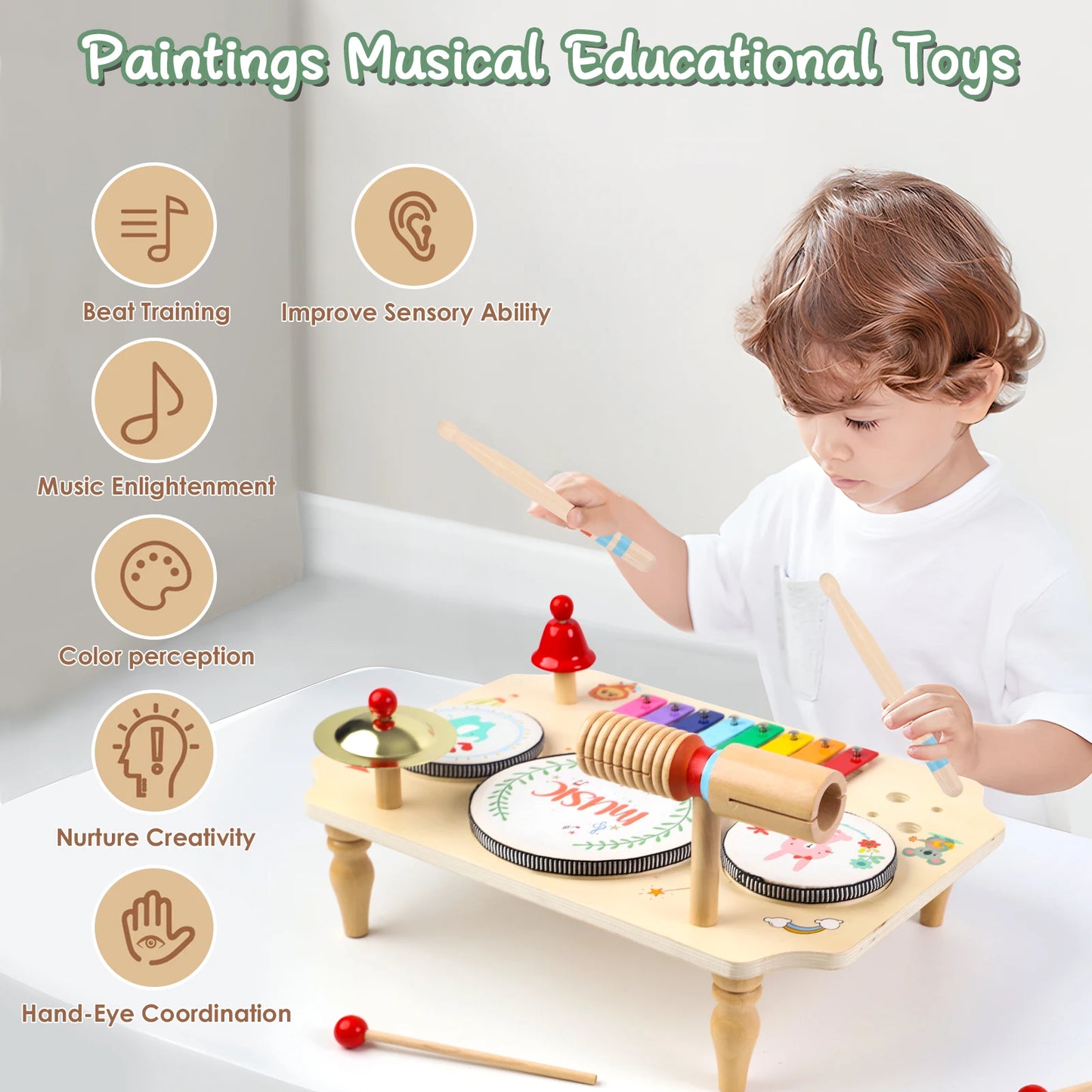 XIAPIA Kids Drum Kit Multi Instrument Musical Toy For Kids