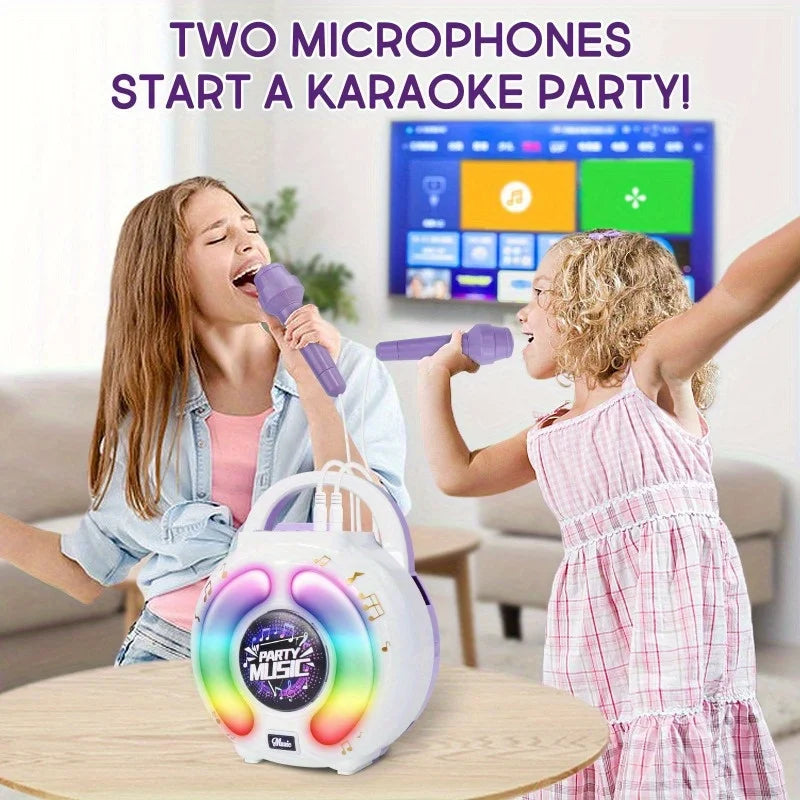 GGbell Karaoke Machine With 2 Microphones Portable Light