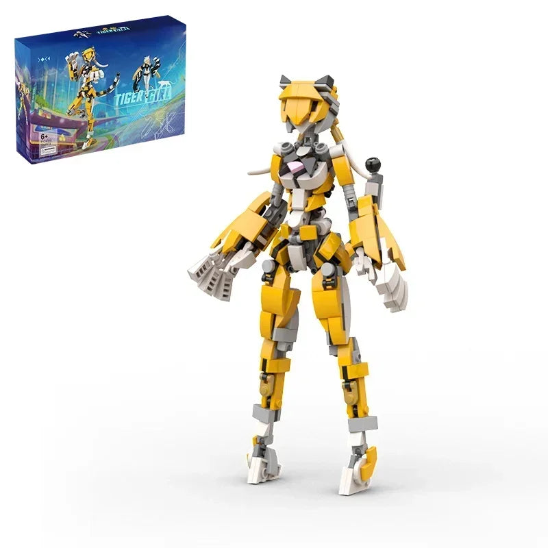 BuildMoc Tiger Girl Robot Moc Building Blocks Set For Kids