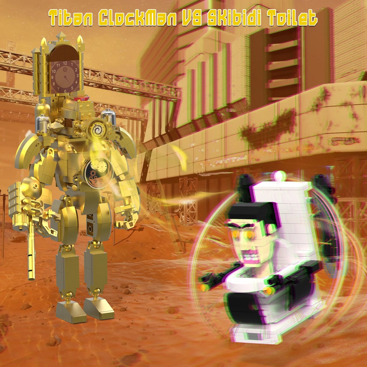 TENHORSESC Skibidi Toilet Clockman Titan Building Sets 395