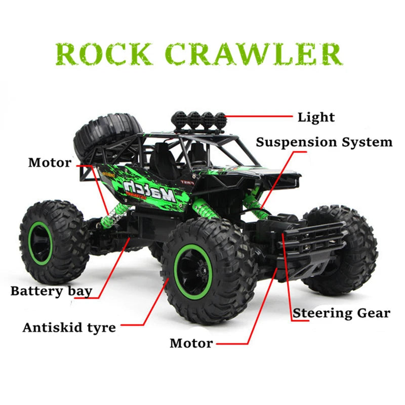 ZWN 4WD RC Car With LED Lights 2.4G Remote Durability