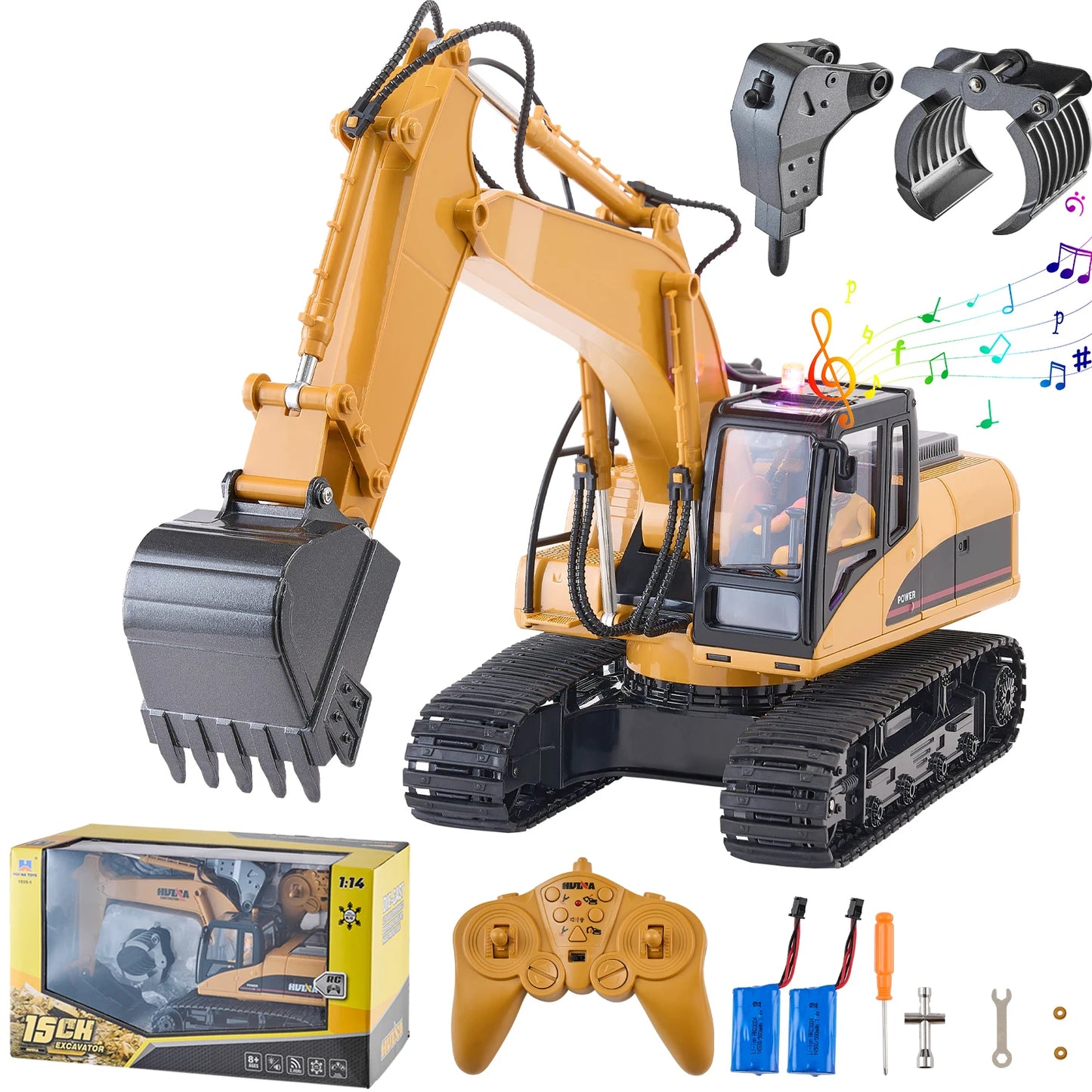 SucceBuy 2.4G RC Excavator Dump Truck 3 In 1 ToyLight