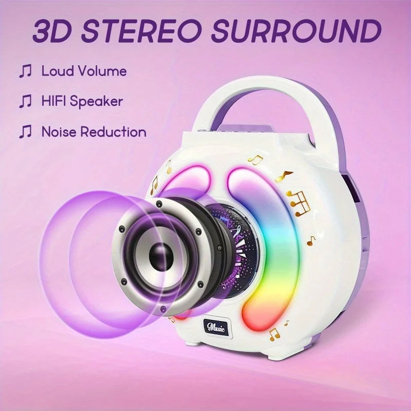 GGbell Karaoke Machine With 2 Microphones Portable Light