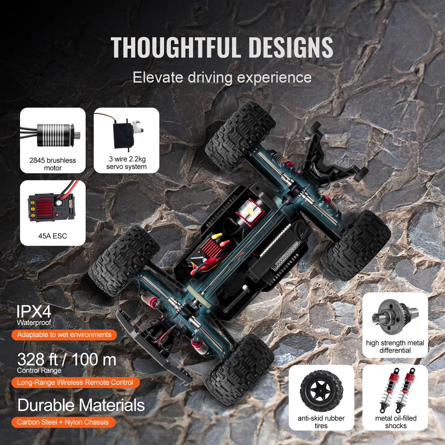 SucceBuy 50 Kmh 1to10 RC Car 4WD AllTerrain Off Road