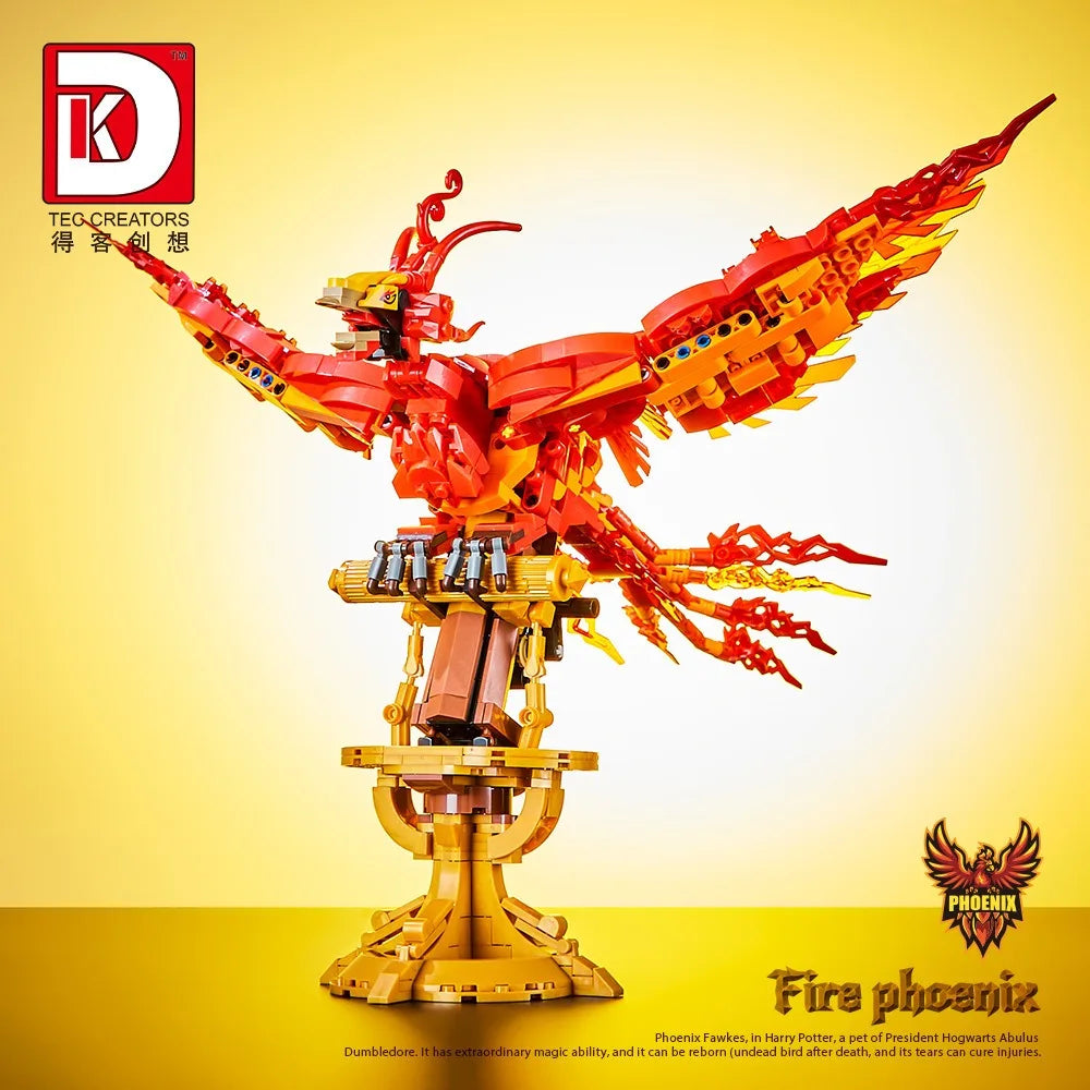 Barweer 938Pcs Magic Phoenix Fire Bird Building Blocks Set