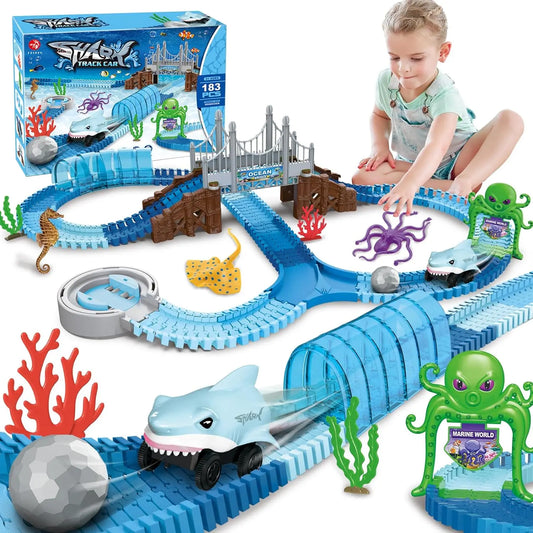 VATOS Shark Race Car Toy Ocean Track Set STEM Learn