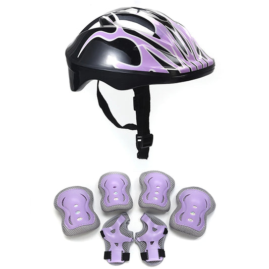 Kids 7-Piece Helmet Knee Elbow Pad Safety Gear Set Kit