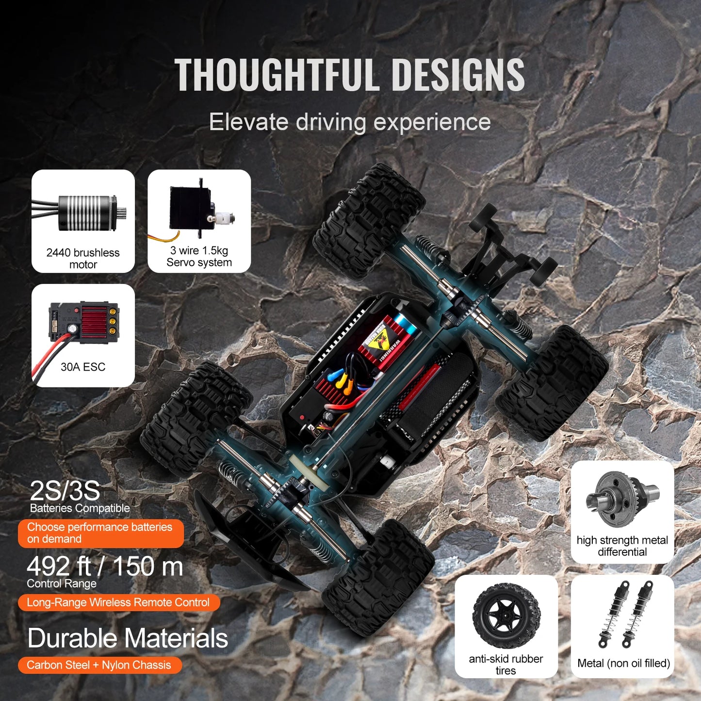 SucceBuy 4WD RC Car Off Road Truck With Adjustable Speed