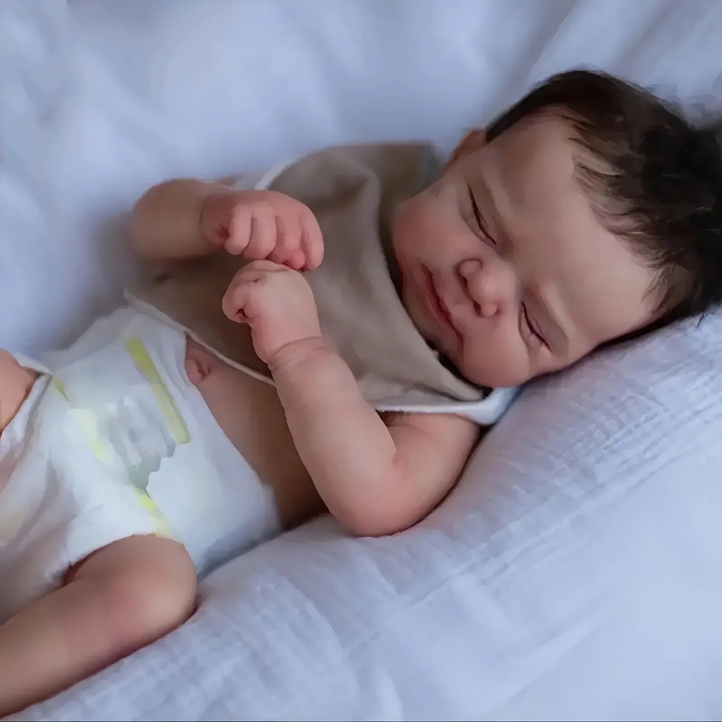 Risbecko Reborn Baby Doll Handmade Painted Preemie Toy