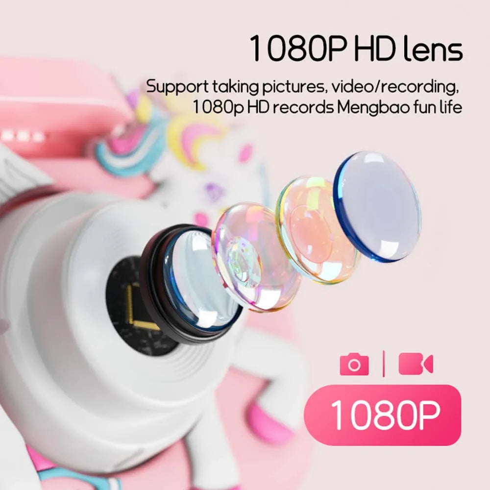 CIMELRCN Kids Camera Dual 1080P HD Toy With IPS Screen